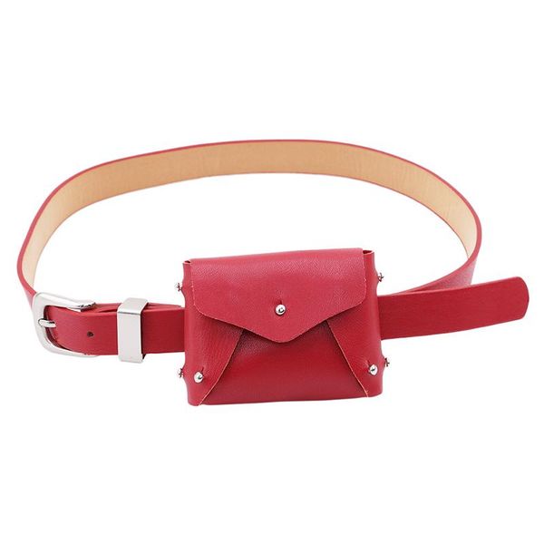 

belts fashion simple waist ladies mini rivets bags brand design net bag purse belt pockets handbags woman, Black;brown