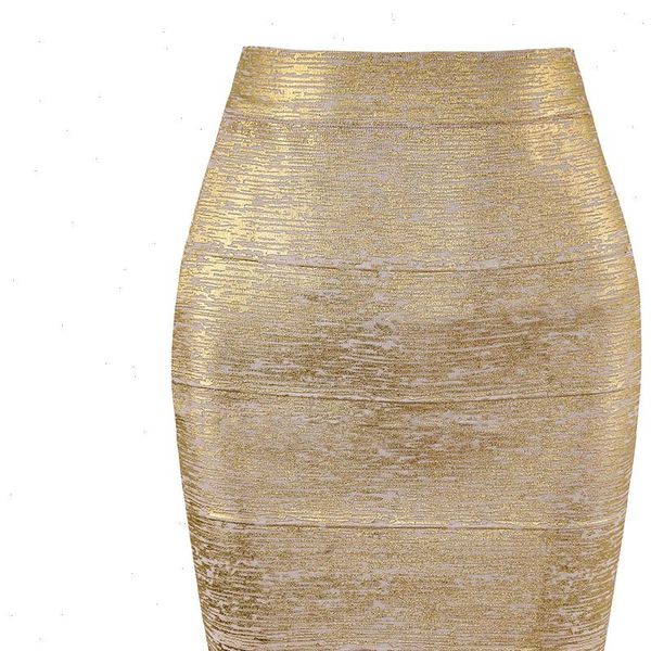 

wholesale women summer skirt black silver gold bandage skirt high street designer skinny club party mini pencil skirts