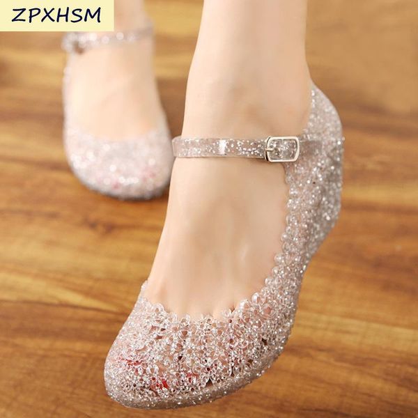 

sandals style wedge women sandal hollow out plastic niao chao xie summer beach porous casual shoes b48, Black