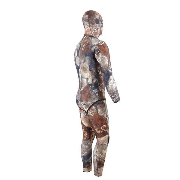 

men wetsuit 5mm/7mm 2-piece neoprene scuba wetsuit with hood spearfishing and underwater hunting diving suit for men camouflage