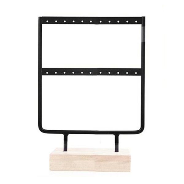 

jewelry pouches, bags earrings presenting rack wooden base metal ear studs pendant holder display stand organizer, Pink;blue