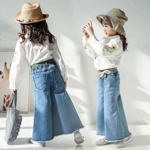 

2021 spring and autumn item girl wide leg casual jeans pant denim trousers, Blue