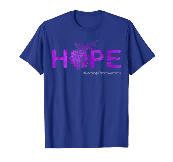 

hope butterfly ribbon gynecologic cancer awareness tshirt gi, White;black