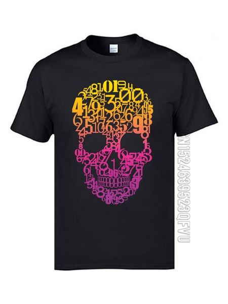 

men's t-shirts 100% cotton geek tshirts numbers-sku11 t-shirt for men casual tees customized round neck sweatshirts skull, White;black