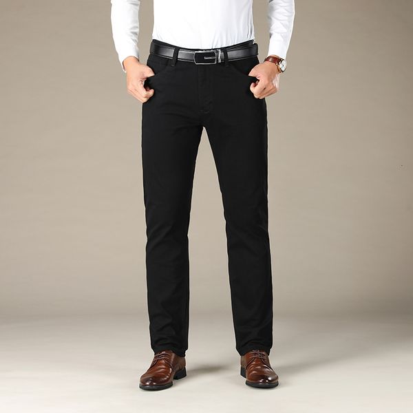 

2021 brand new mens high elastic ny slim cutting trouser size 44 46 plus veet casual pant pocket baecy7104 3l8k, Black