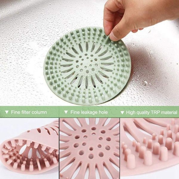 Altri prodotti per la toilette da bagno Cucina Scarico a pavimento in silicone Pad Filtro per doccia da bagno Filtro per capelli Catcher Stopper Plug Lavello Anti-intasamento Stra