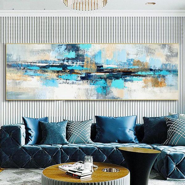 

paintings modern abstract oil painting on canvas posters and prints wall art blue picture for living room home decor