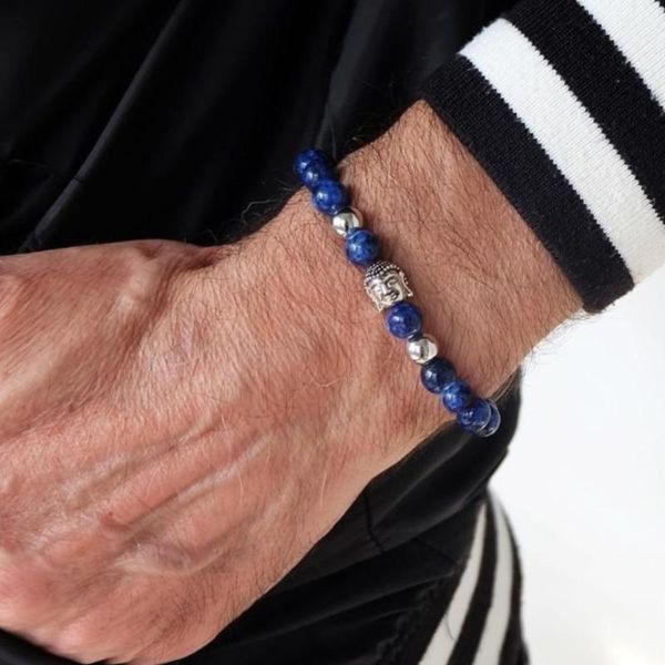 

charm bracelets arrival fashion bracelet men women jewelry natural stone bead energy yoga mala silver buddha christmas gift, Golden;silver