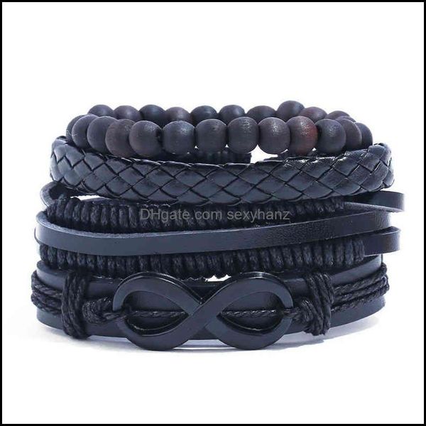 

charm bracelets jewelry bracelet suit simple diy woven leather mens drop delivery 2021 qei15, Golden;silver