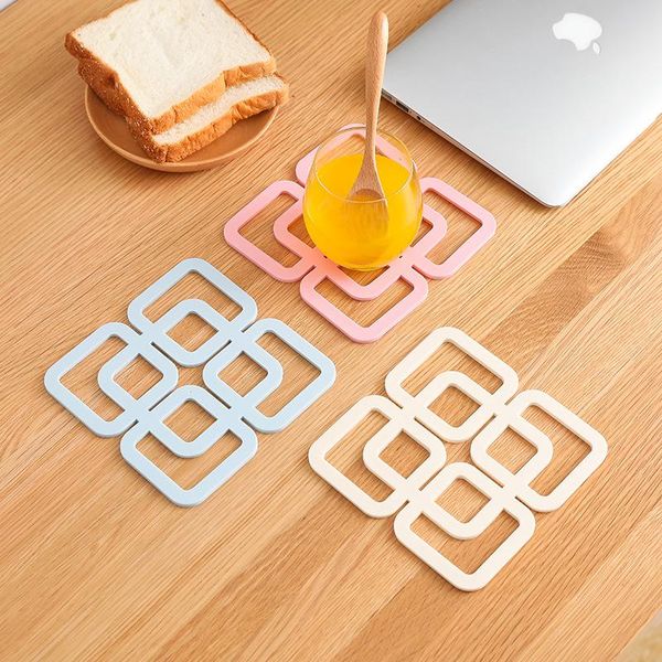 

mats & pads thickened anti slip tea cup mat hollow square heat insulation household proof table