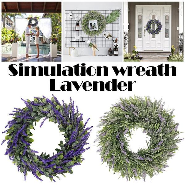 

decorative flowers & wreaths fake lavender hanging garland for front door artificial green wreath leaves wall window party home outdoor deco