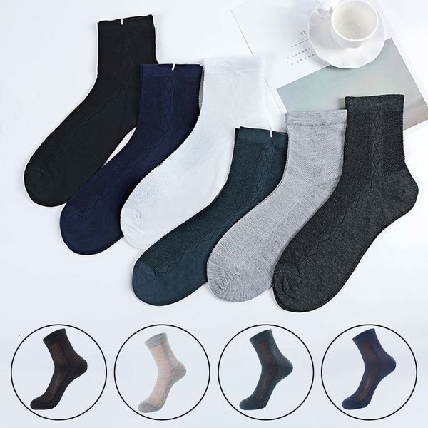 

1 pair breathing thin black white grey beef summer elastic men effects mesh cotton socks