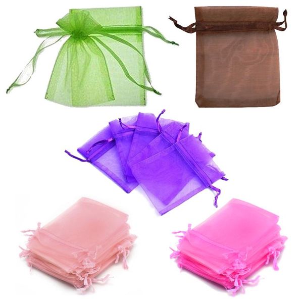 

100 pcs organza wedding favour bags jewellery pouches pink