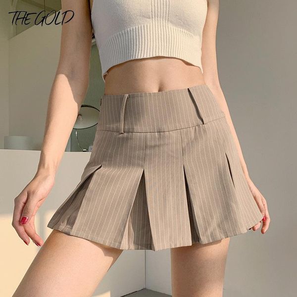 

skirts korean fashion y2k pleated woman summer casual striped mini skirt 2021 preppy style high waist shorts female, Black