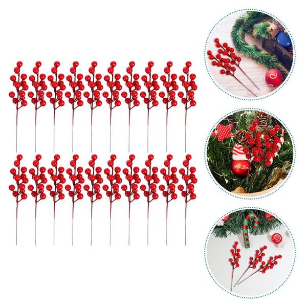 

decorative flowers & wreaths 25 pcs simulation christmas berries branch decor party