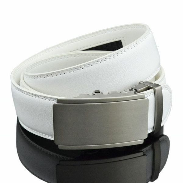 

belts men belt leather automatic buckle male fashion jeans chain stretch solid luxury bland black fg3159-4, Black;brown