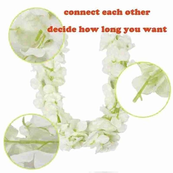 

imitation wisteria flower wall hanging 1pc wedding home decoration silk wisteria garland festive home decoration pendant