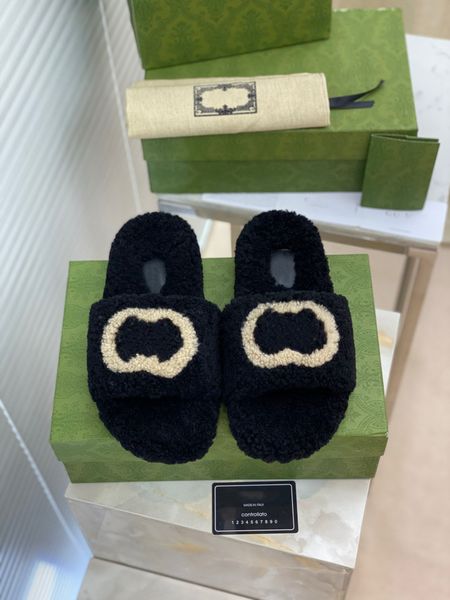 

plush slippers luxury designer womens shoes comfortabl furry slipper spring and autumn pink comfortable fashion home shoe wholesale, Black