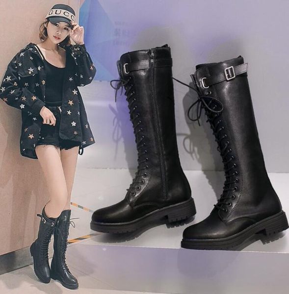 

boots 2021 fashion trend autumn wild korean version of the high women's shoes, Black