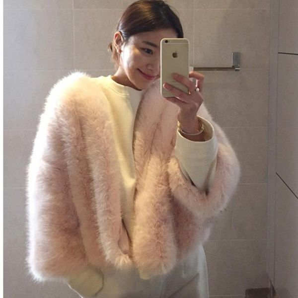 

women's fur & faux coat women plush jacket teddy female winter sheepskin coats woman 2021, Black