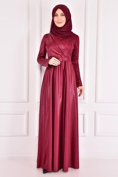 

ethnic clothing stamp detail dress burgundy asm12361, Red