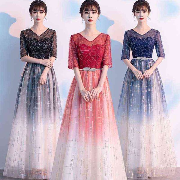 

luxury prom dresses chorus performance female temperament slim student red song competition middle-aged and elderly chorus conductor evening, Black