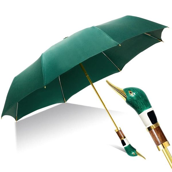

umbrellas three folding unique umbrella green duck sun and rain creative sunscreen automatic gift box business u5m