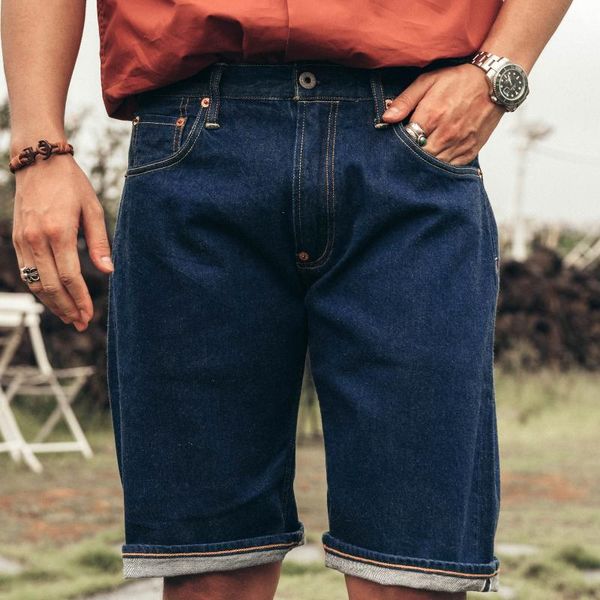 

men's shorts dk-0003b red paris buckle original cow denim five-point pants loose straight-leg summer ear jeans, White;black