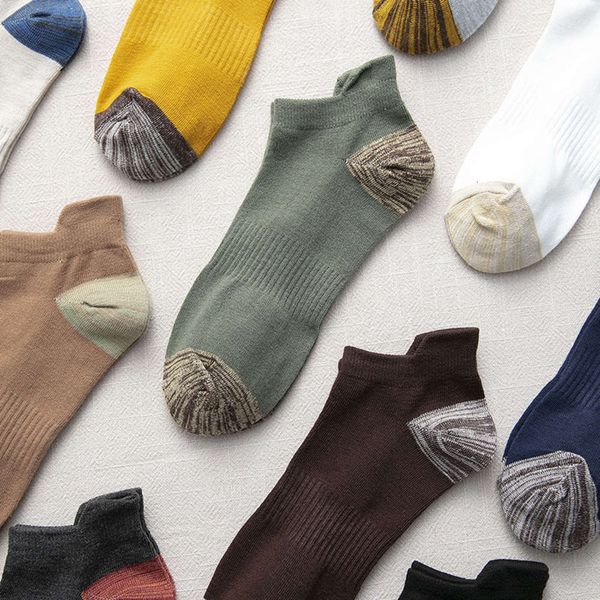 

simple color low short parallel sweat absorbing cotton, Black