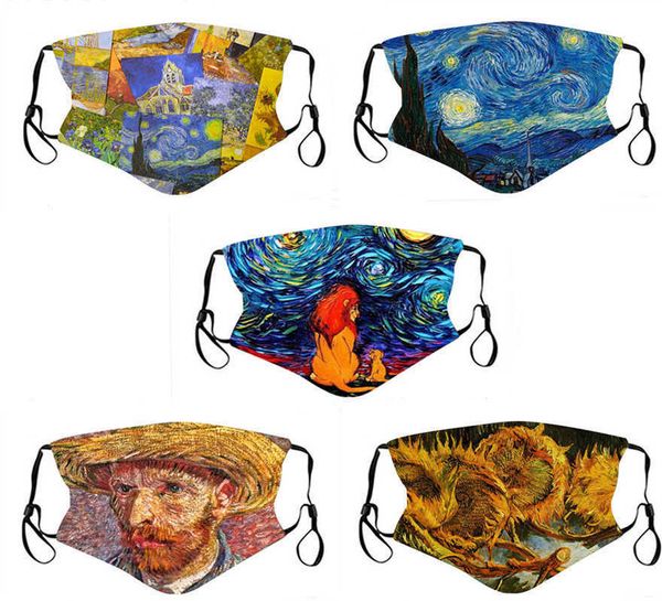 

van gogh oil painting cotton mask breathable washable cotton mask new winter warmhigh quality