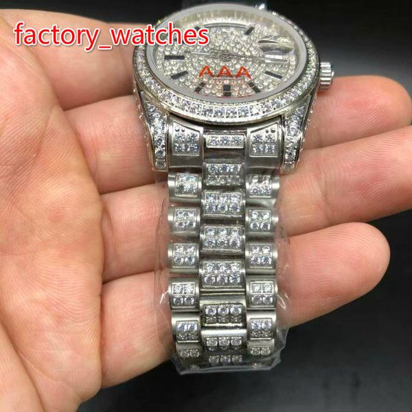 

full big diamond automatic 36mm fashion women watch silver waterproof 316 stainless steel watches ing, Slivery;brown