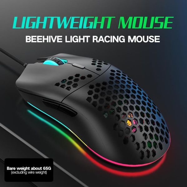 

wired gaming mouse mice school office working 12000dpi hollow-out lightweight accessories for ziyoulang m6 rgb pc