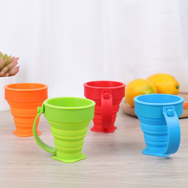 

portable silicone folding cup collapsible foldable outdoor telescopic drink ware travel retractable camping water cup