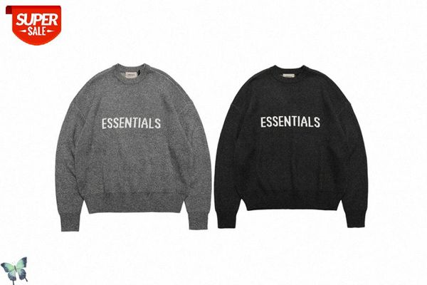 

autumn winter justin bieber essentials oversized sweater men women casual pullover essentials vintage sweater #bf9t, White;black