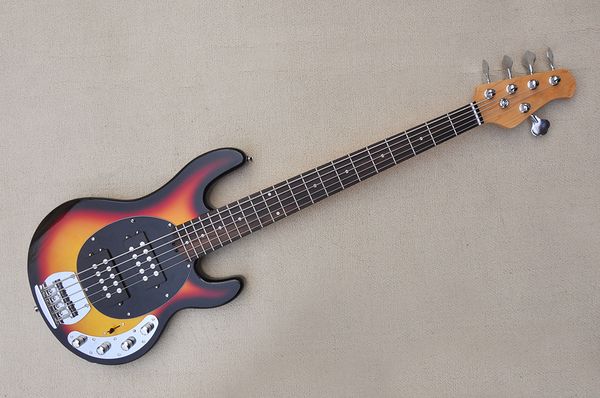 

factory custom tobacco sunburst 5-string electric bass guitar,chrome hardwares,rosewood fretboard,offer customized