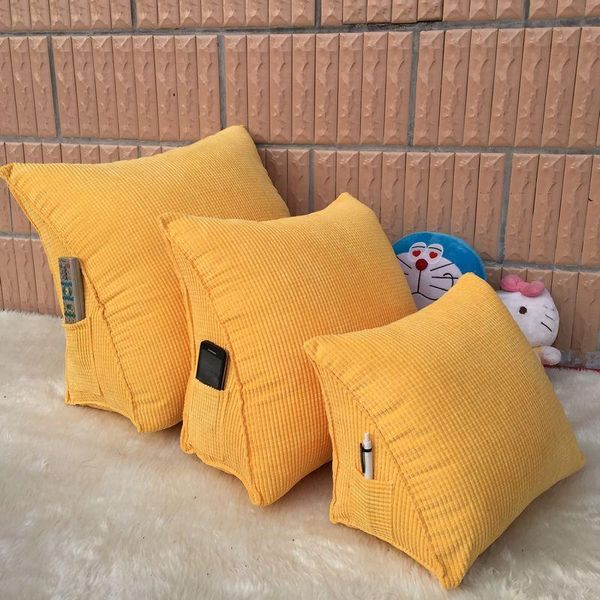 

cushion/decorative pillow triangle bedside three-dimensional corn velvet pearl cotton sofa cushion