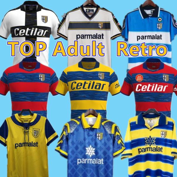 

parma maglia retro soccer jerseys classic vintage 1995 96 97 1998 99 2000 02 03 crespo zola cannavaro amoroso buffon men kits football shirt, Black;yellow