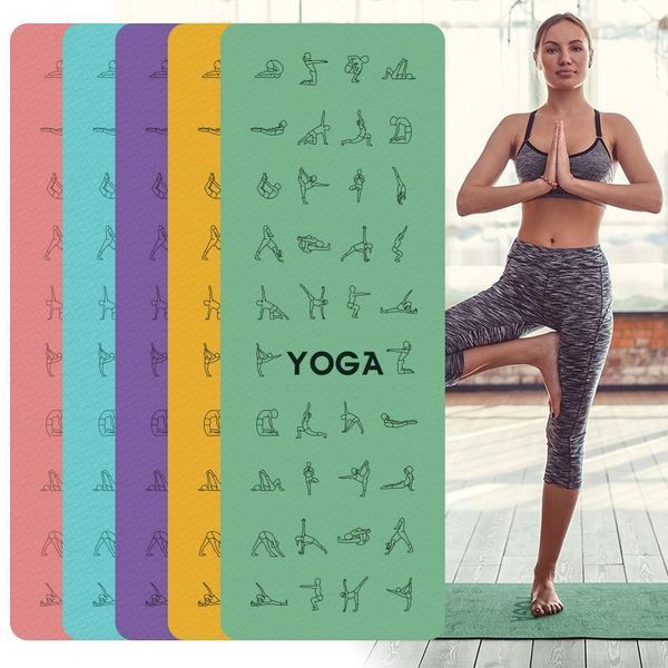 

yoga mats 1830*610*6mm eva pose mat with position line non slip carpet for beginner environmental fitness gymnastics mats1