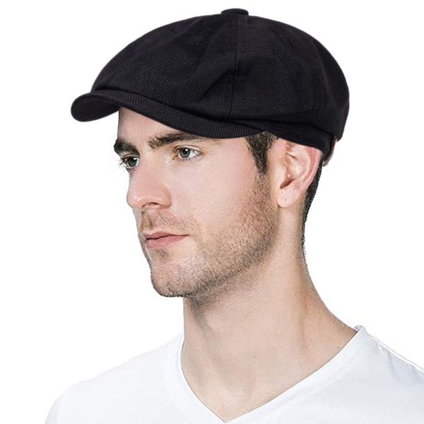 

berets fashion casual breathable sboy hat spring autumn retro beret hats wild tide simple octagonal cap hip hop, Blue;gray