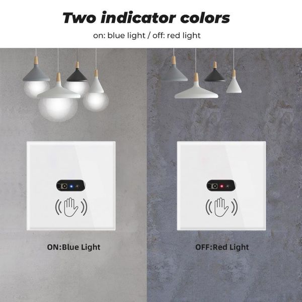 

smart home control wall light switch lnfrared ir sensor no need touch eu us 220v 110v glass screen panel electrical power on off lamp