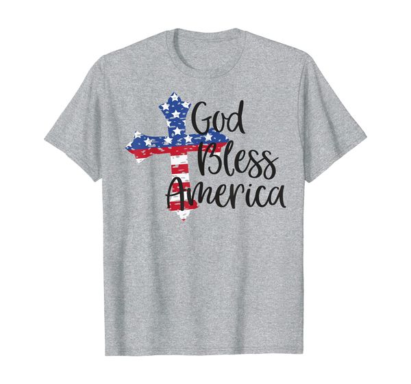 

god bless america fourth of july patriotic shirt for women t-shirt, White;black