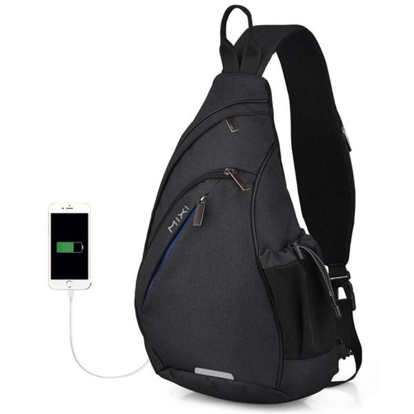 Mixi Männer Sling Rucksack Eine Umhängetasche Jungen Student Schultasche Universität Arbeit Reisen Vielseitiges Modedesign M5225 210929