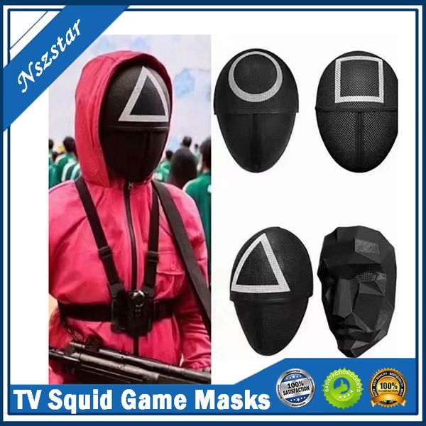 

tv squid game masked man masks round squire triangle mask accessories delicate halloween masquerade costume party props