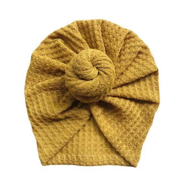 

caps & hats waffle crochet knit turban hat fashion beanies snails boutique bonnet for 0-4years old toddler infant baby girls, Yellow