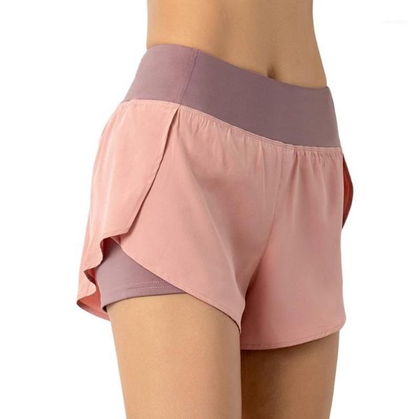 

yoga outfit 2021 women gym double shorts side pocket running breathable quick dry workout fitness sportwear