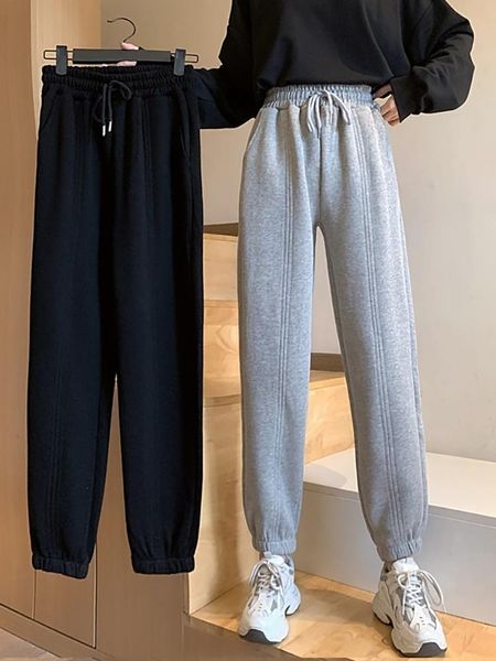 

women's pants & capris plush and thickened guard autumn winter 2021 loose high waist leggings sports harlan leisure trend, Black;white