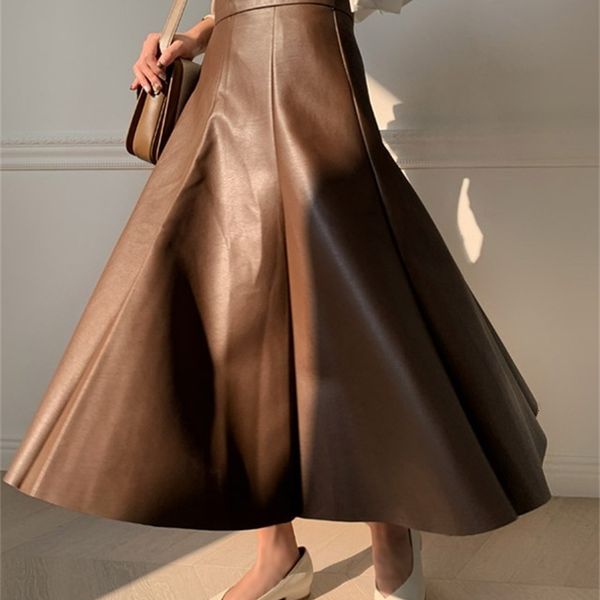 

skirts new a line japanese harajuku autumn winter women skirt high waist solid female korean streetwear elegant long plus size n9w, Black