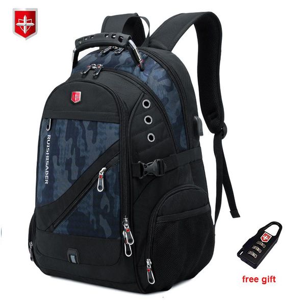 

backpack brand men's anti-theft waterproof 17inch lapbackpacks usb charging business travel school bag male mochila