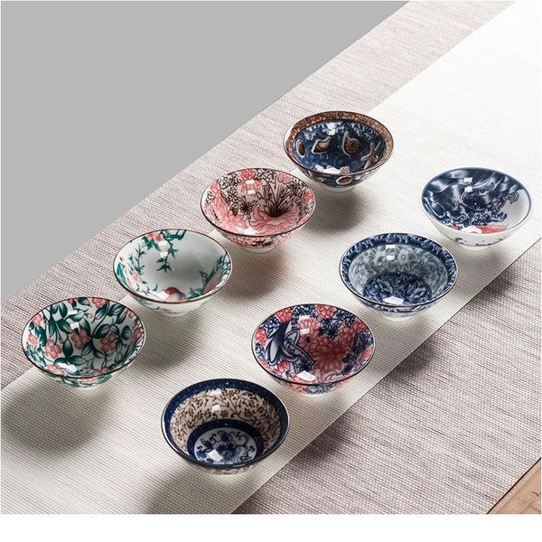 

8pcs ceramic drinkware teaware chinese kungfu tea set teacup sake cups 50ml master cup small tea bowls de qylcka