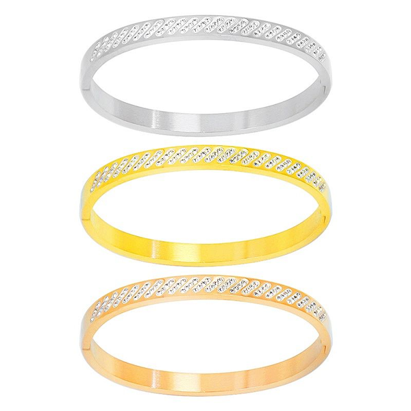 

link, chain fashion lover jewelry women bangle titanium couple cz white crystal charm cuff bracelets love pulseiras stainless steel feminina, Black